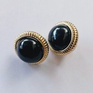 Vintage Avon Black and Gold Earrings